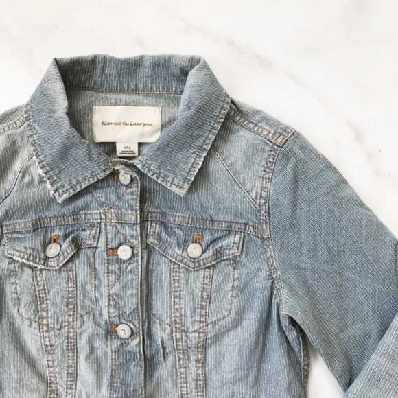 Anthropologie Pilcro Railroad Stripe Denim Jacket - Picture 4 of 5
